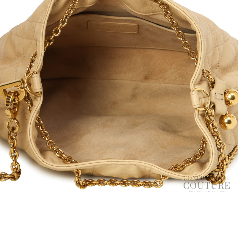 Beige Ammi Small Supple Macrocannage Quilted Leather Bag
