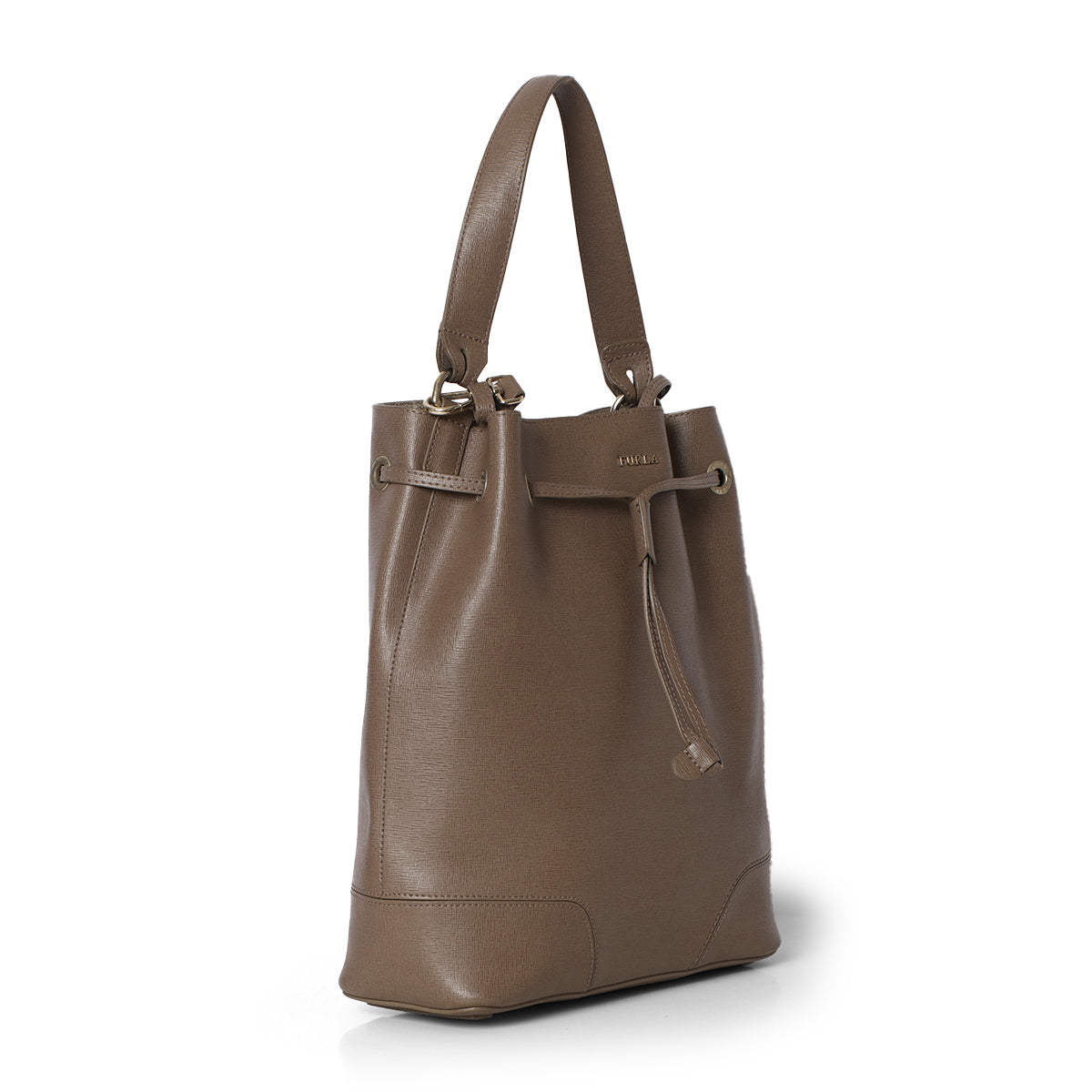 Stacy Brown Leather Medium Bucket bag