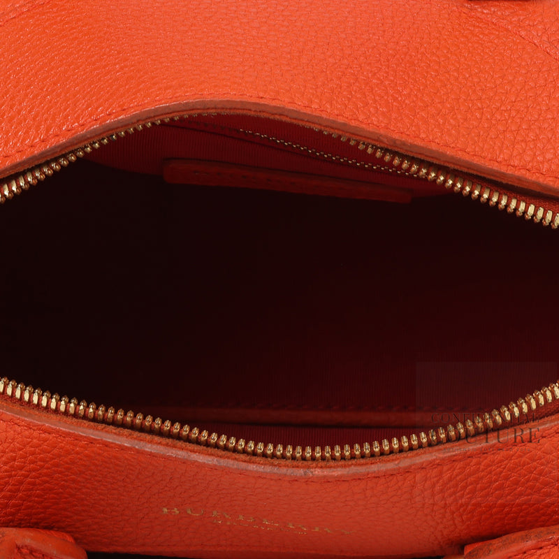Women pre loved burberry orange prorsum mini bee bag