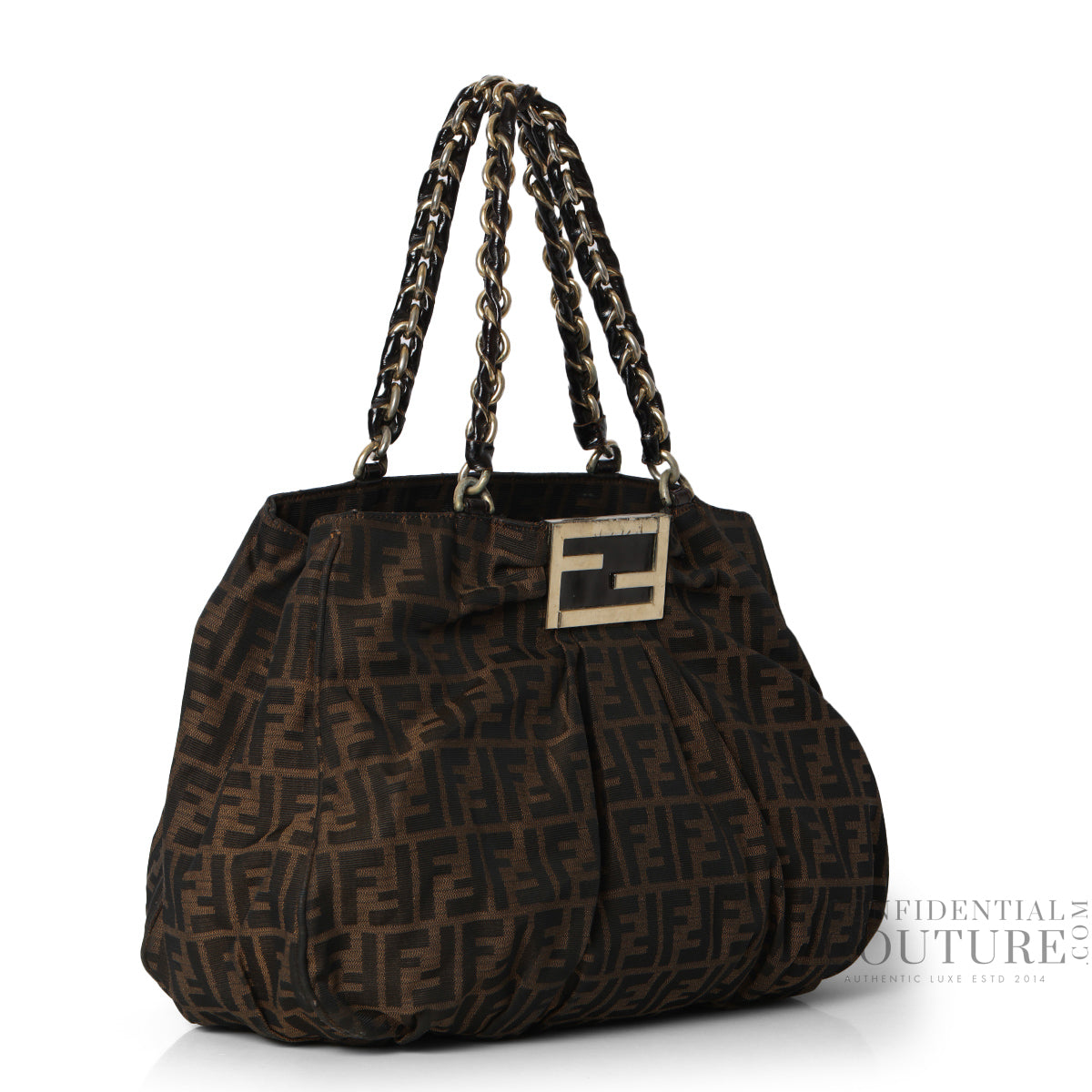 Tobacco Zucca Print Canvas Mia Shoulder Bag