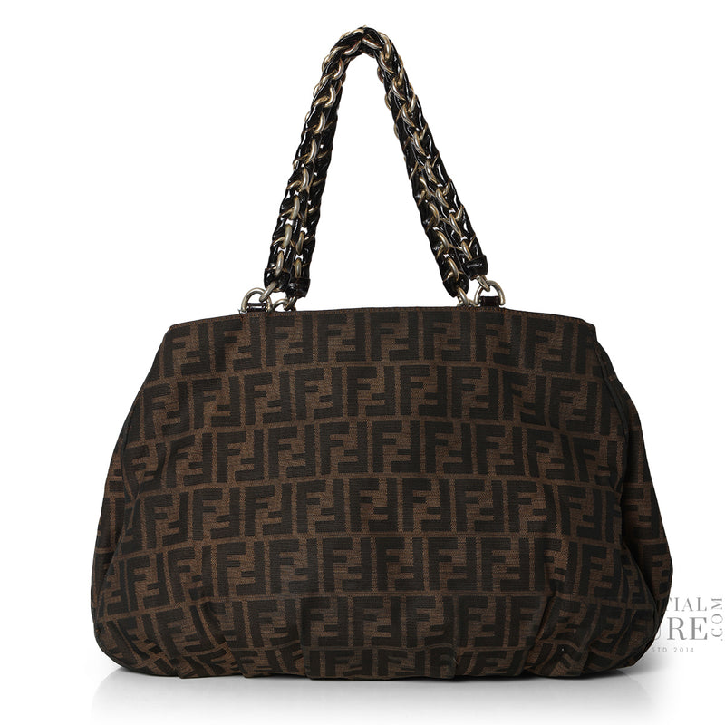 Pre-loved Fendi Tobacco Zucca Print Canvas Mia Shoulder Bag