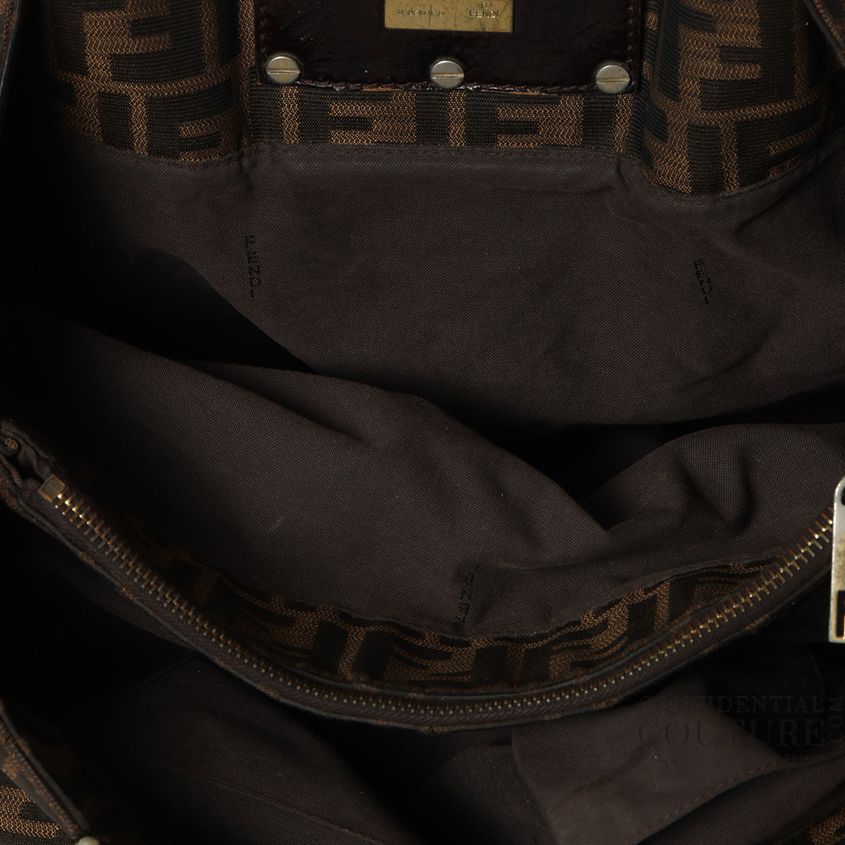 Tobacco Zucca Print Canvas Mia Shoulder Bag