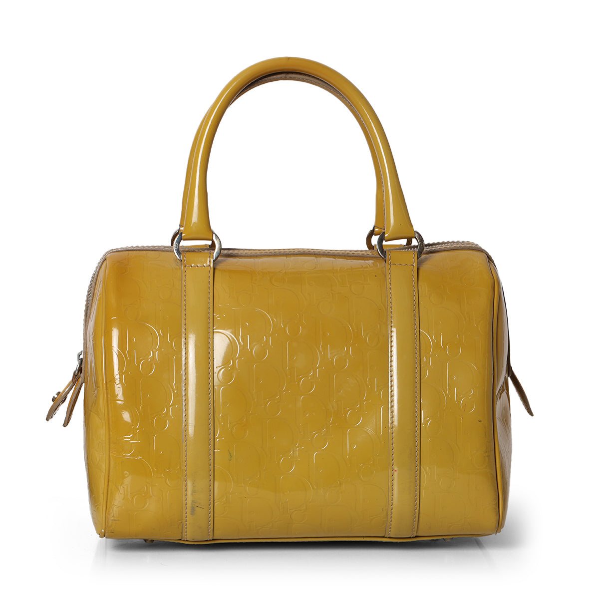 Oblique Yellow Patent Leather Handbag