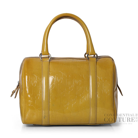 Oblique Yellow Patent Leather Handbag