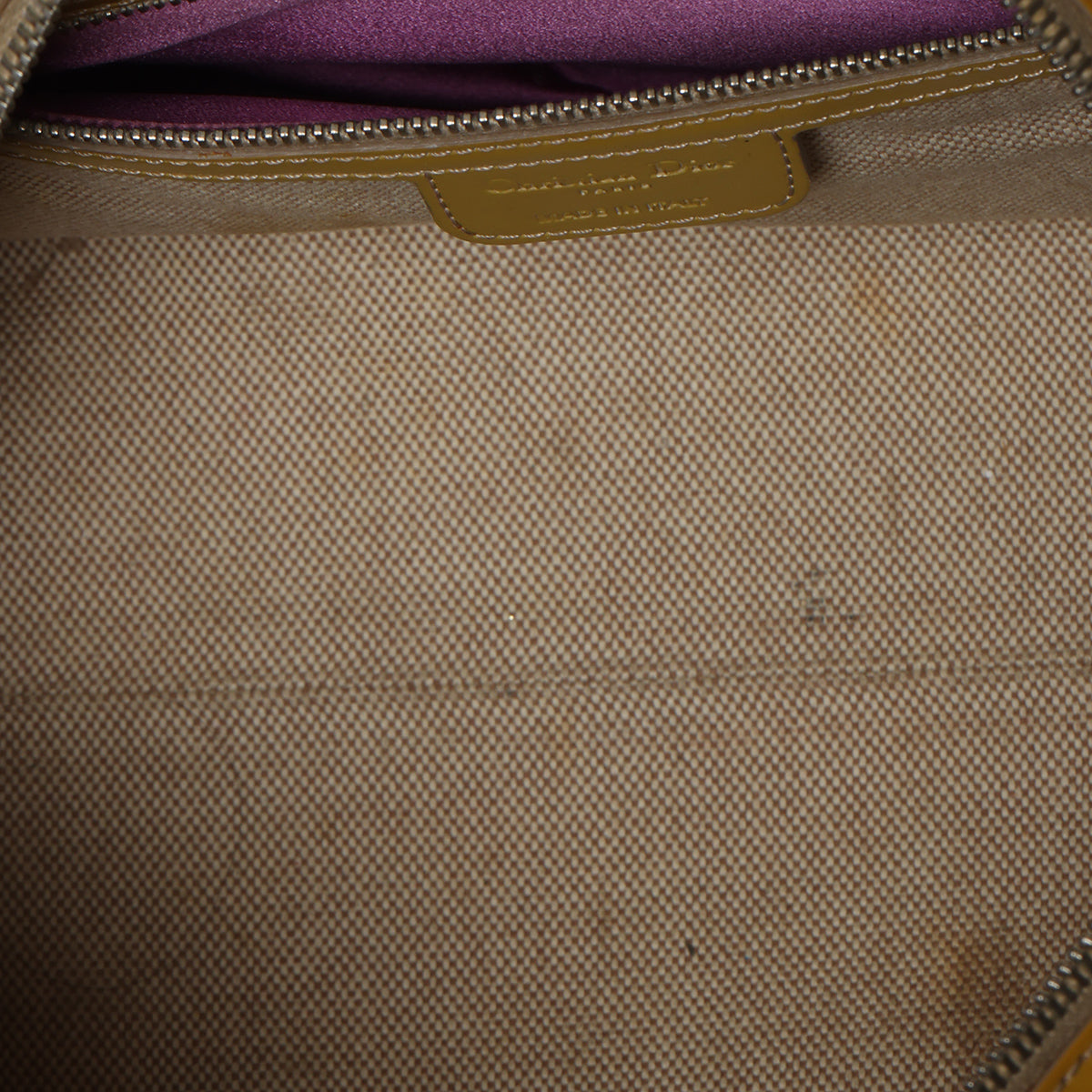 Oblique Yellow Patent Leather Handbag