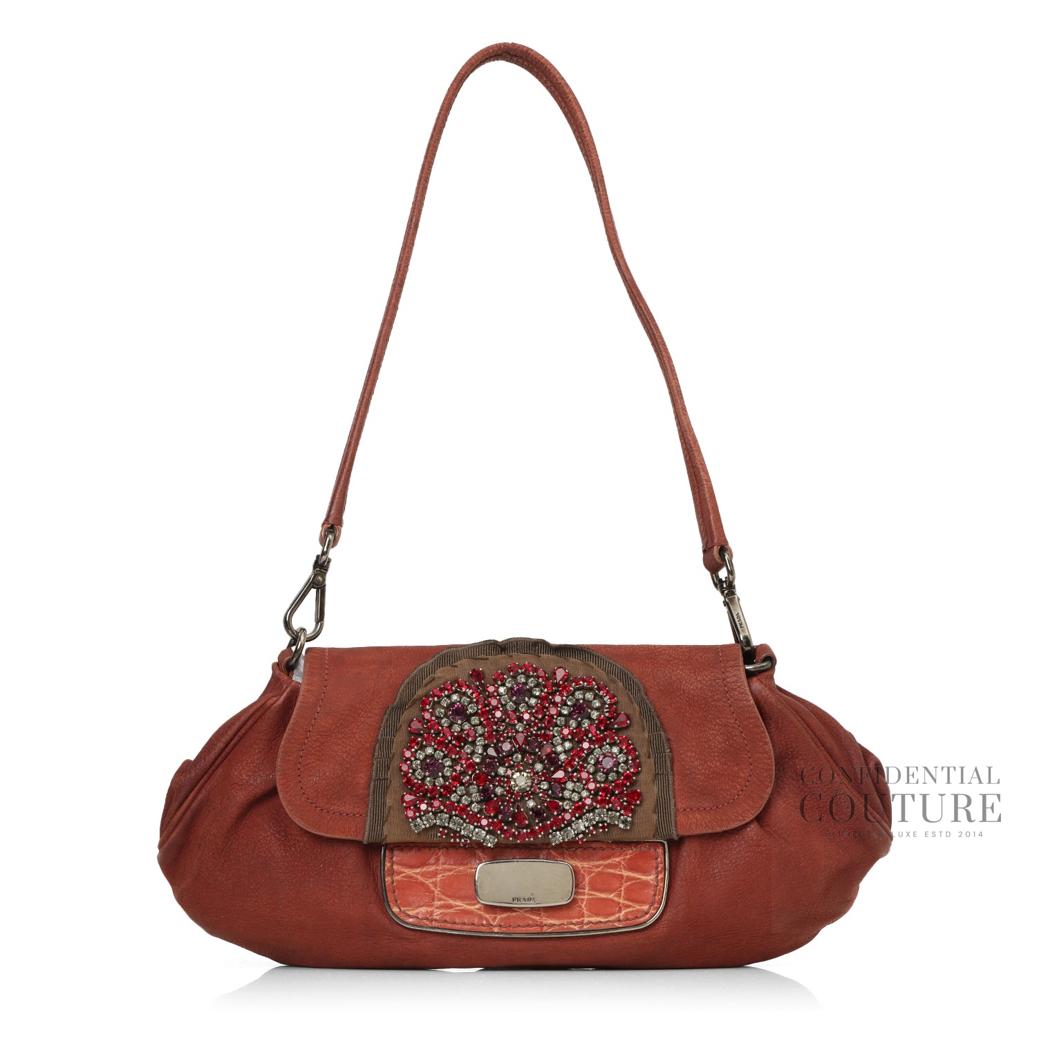 Coccodrillo-Trimmed Antic Skipper Shoulder Bag