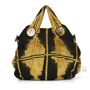 Black/Yellow Fabric Large Hysteria Hobo