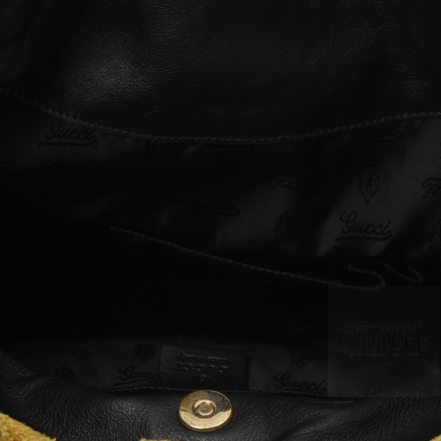 Black/Yellow Fabric Large Hysteria Hobo