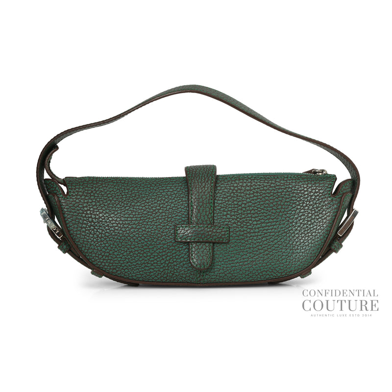 Women pre loved loewe vintage green textured bag