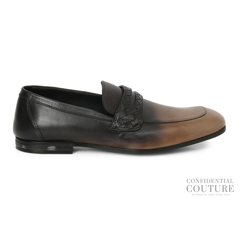 Bottega Veneta Dual-Tone Black Camel Loafers For Men EU 40.5 | UK 6.5 | US 7.5
