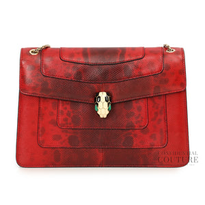 Red Karung Leather Medium Serpenti Forever Shoulder Bag