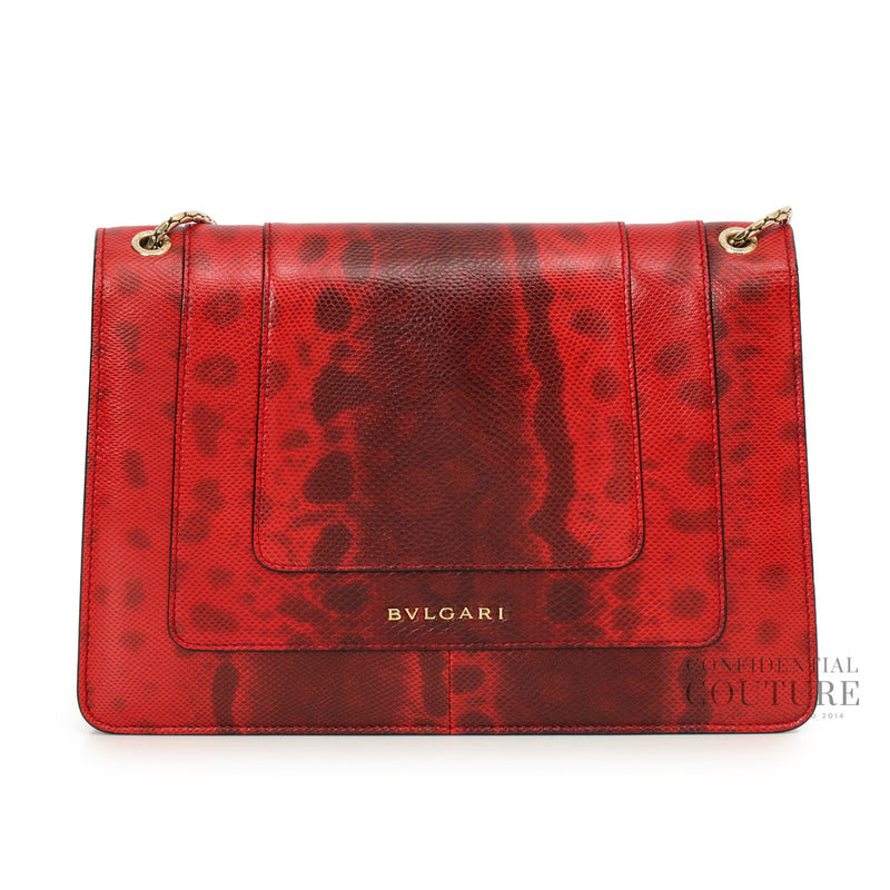 Red Karung Leather Medium Serpenti Forever Shoulder Bag