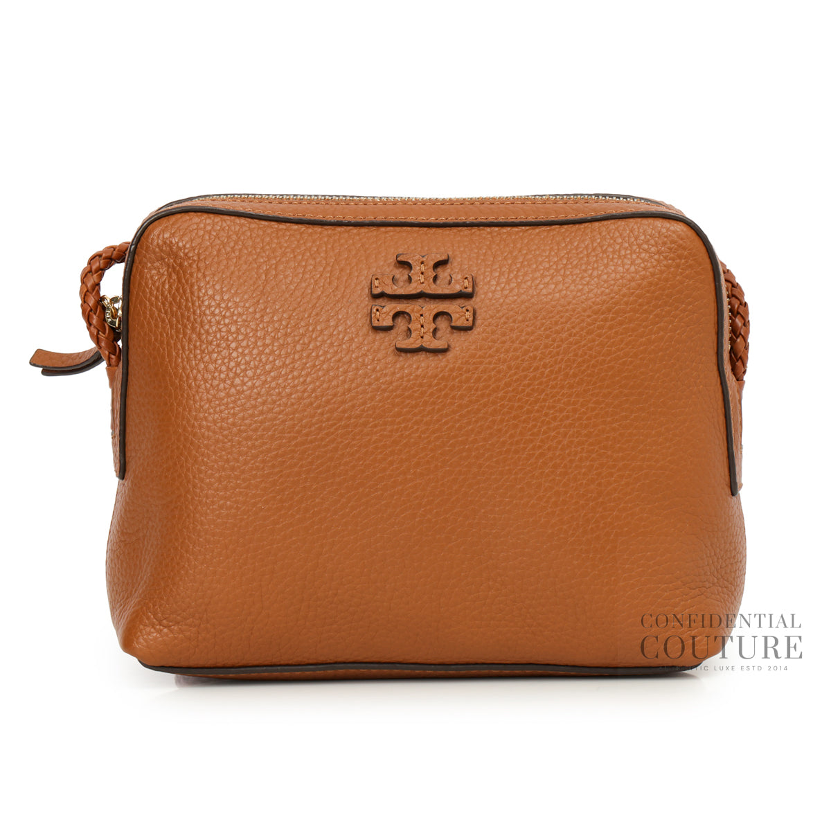 Authentic Pre-Loved — Brown Leather Crossbody — Front View