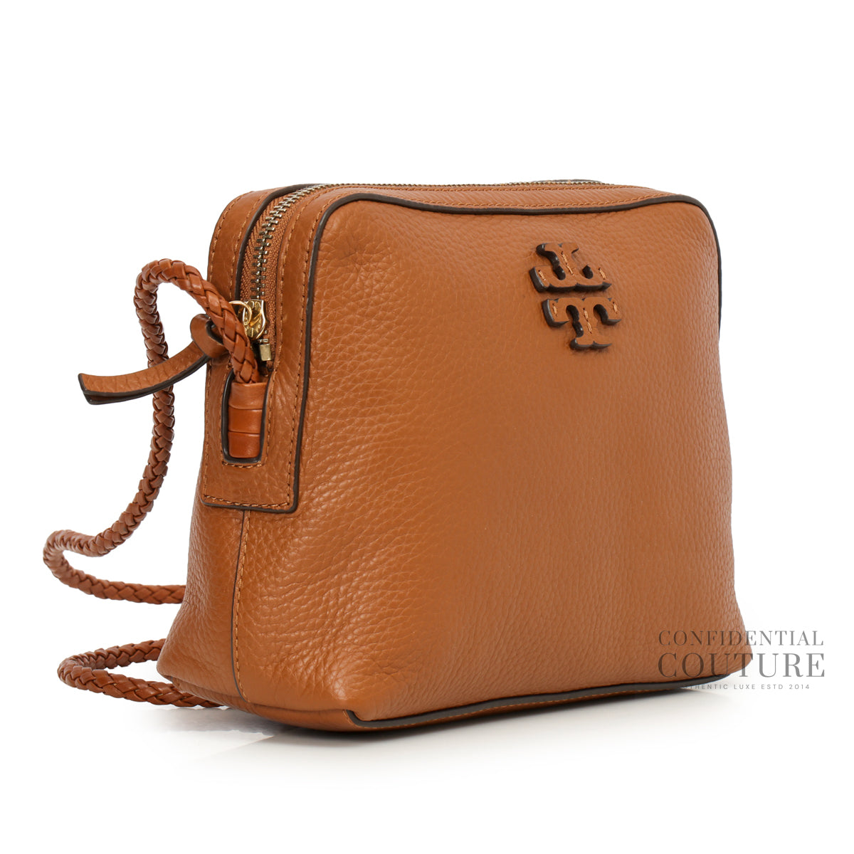 Authentic Pre-Loved — Brown Leather Crossbody — Side View