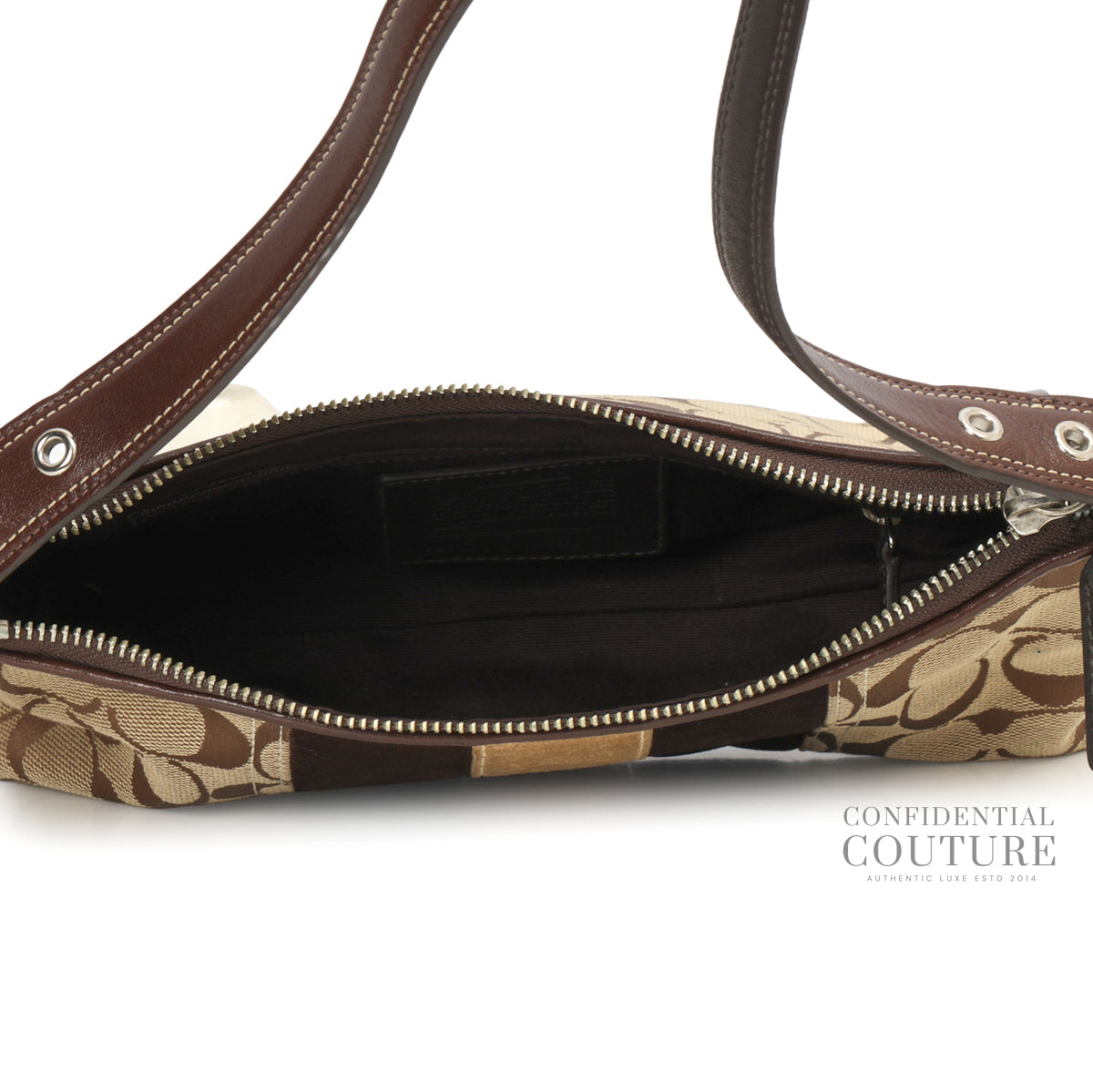 Authentic Pre-Loved — In Signature Fabric Canvas with suede Baguette — Interior View