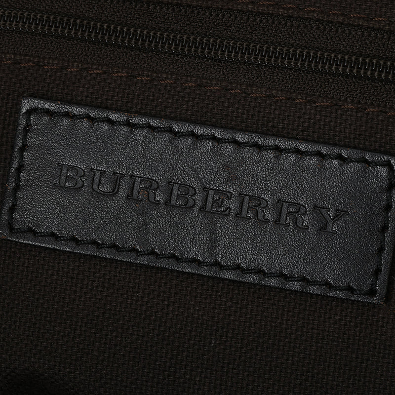 Pre-loved Burberry Burgundy & Brown Brogue Large Leather Tassel Satchel