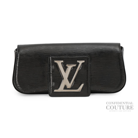 Sobe Black Patent Leather Clutch