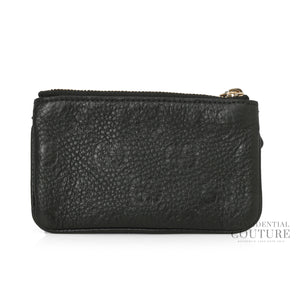 Black Monogram Zip Key Pouch