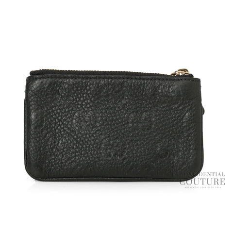 Black Monogram Zip Key Pouch