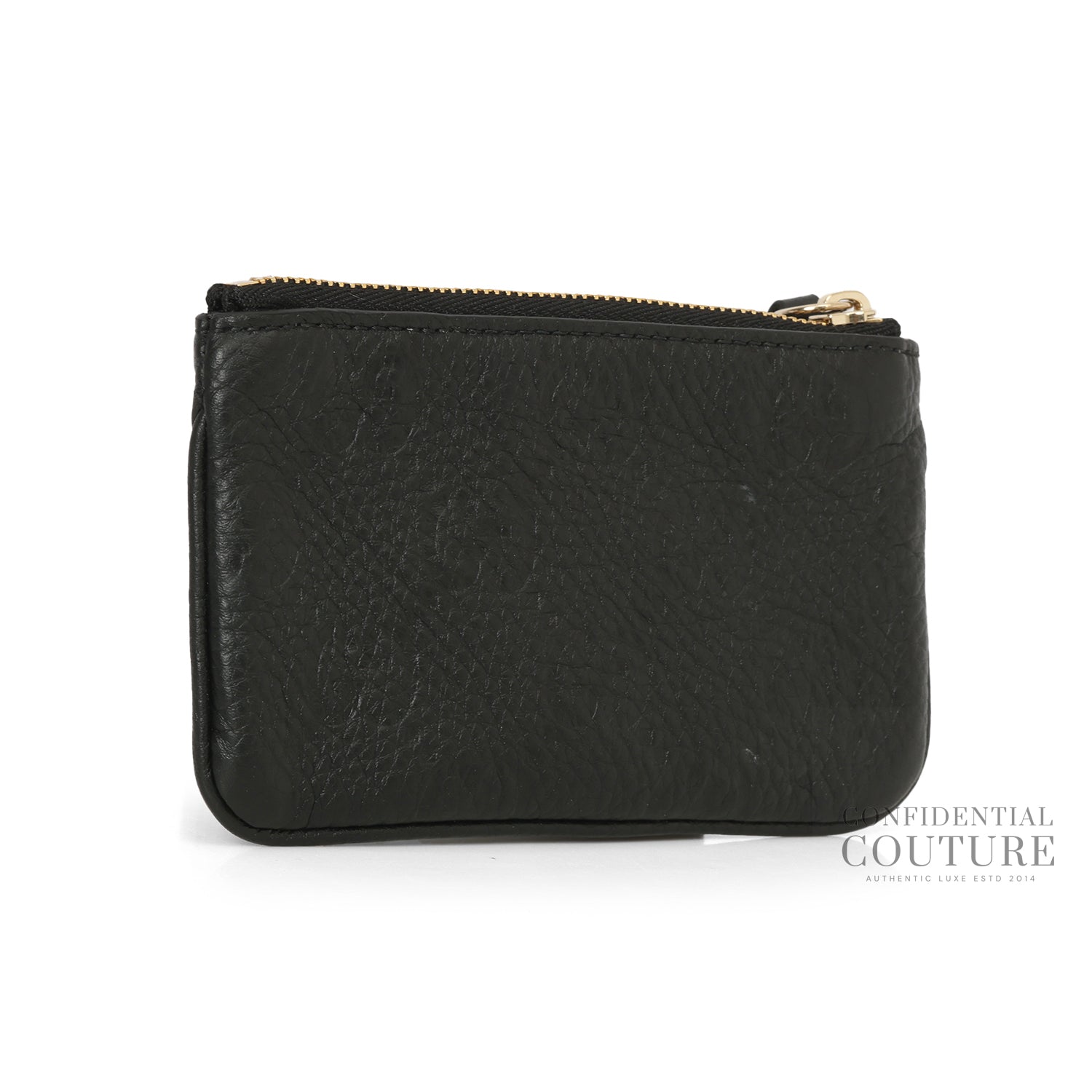 Black Monogram Zip Key Pouch