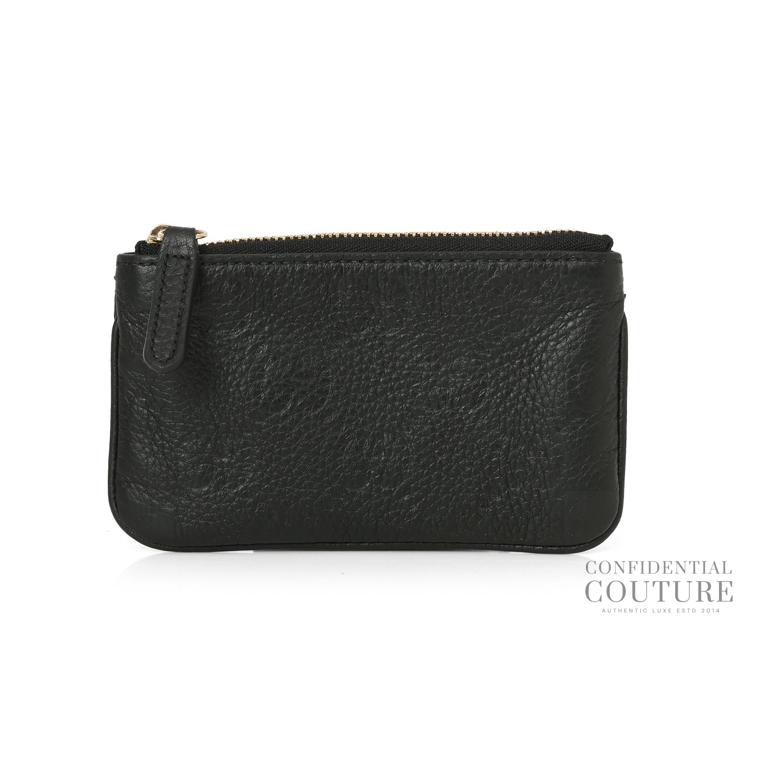Black Monogram Zip Key Pouch