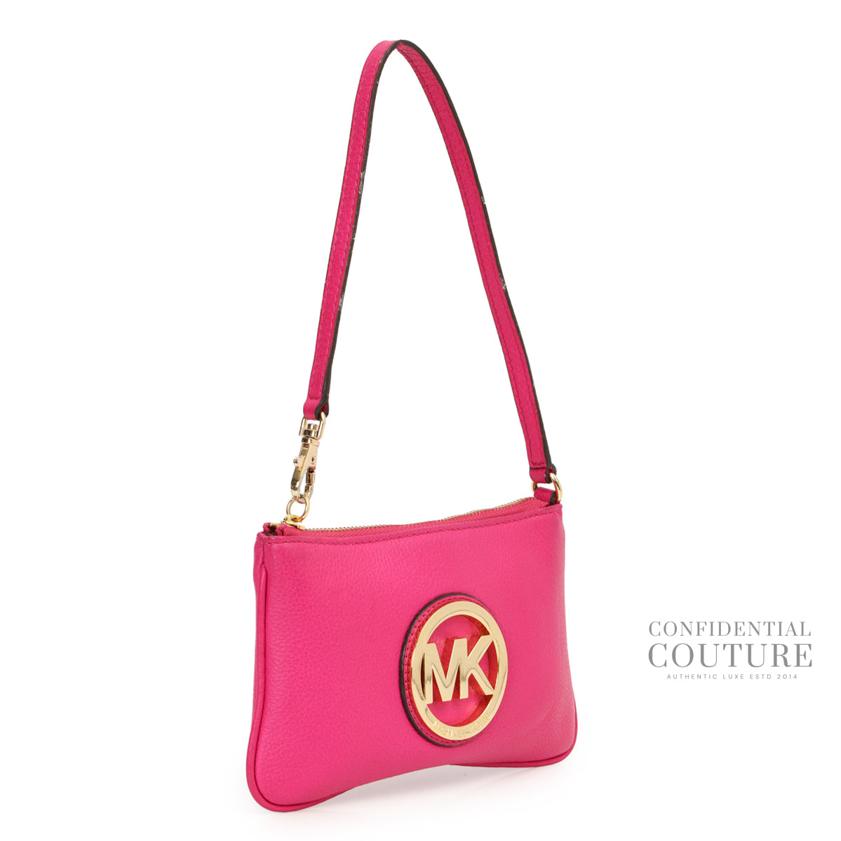 Authentic Pre-Loved — Hot Pink Wristlet — Side View