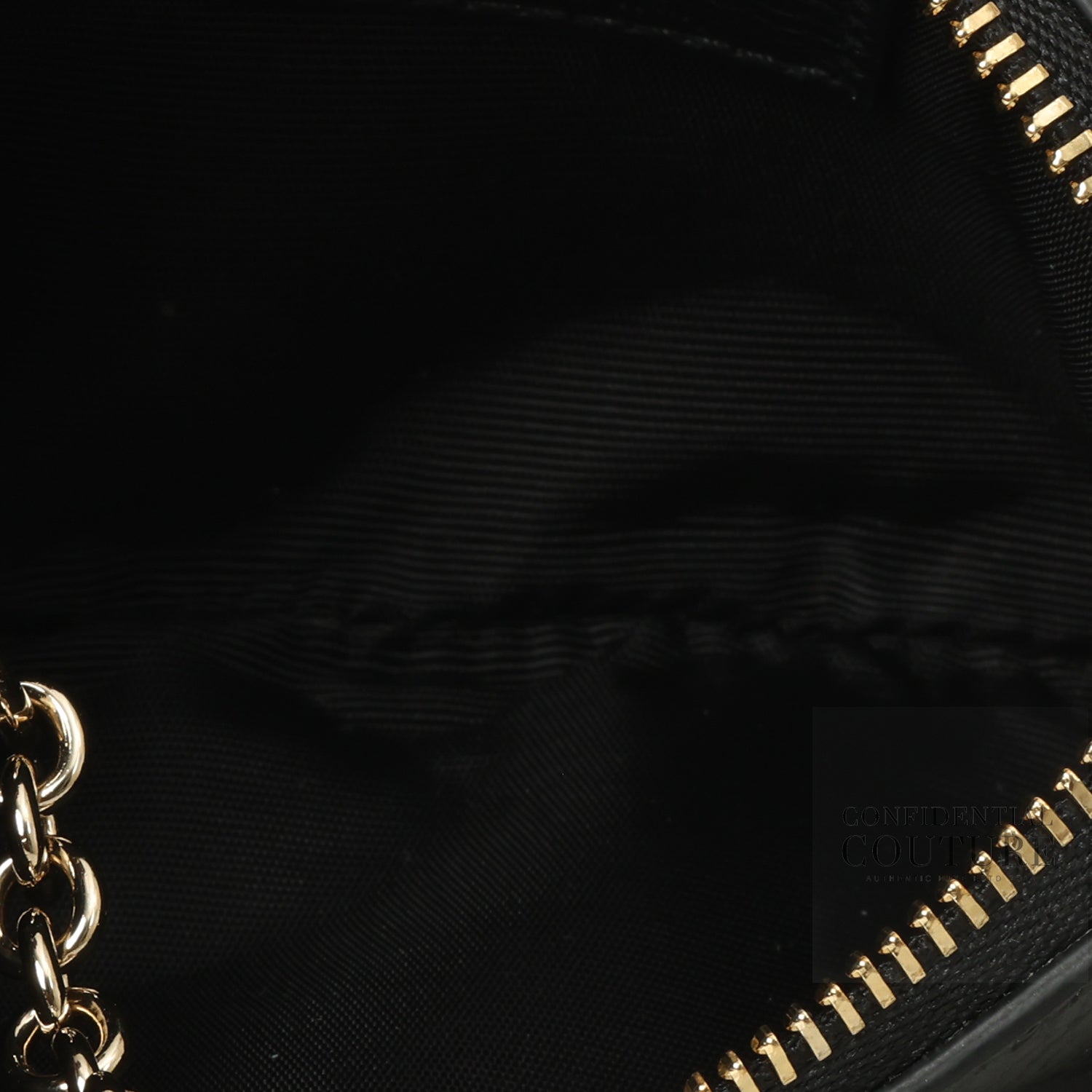 Black Monogram Zip Key Pouch