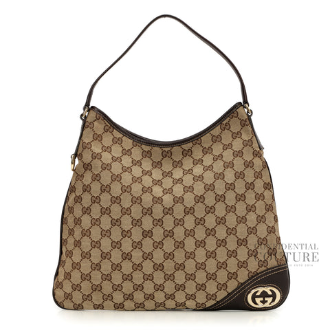 GG Canvas Beige/Brown Canvas Hobo Bag
