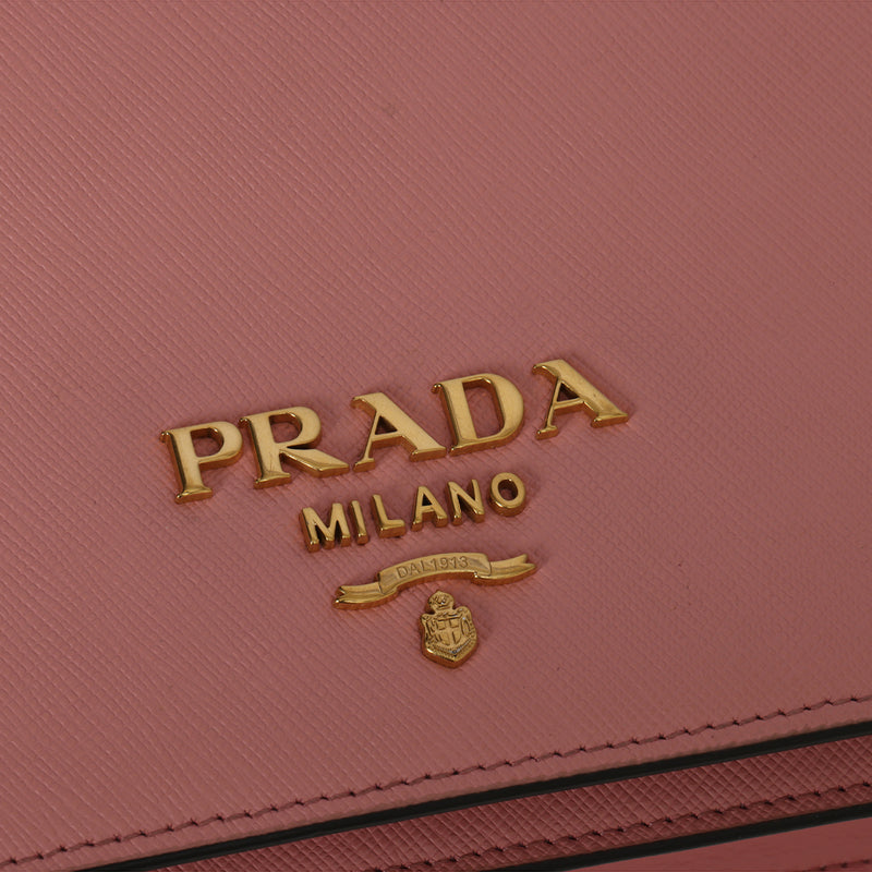 Petal Pink Mini Saffiano Leather Crossbody