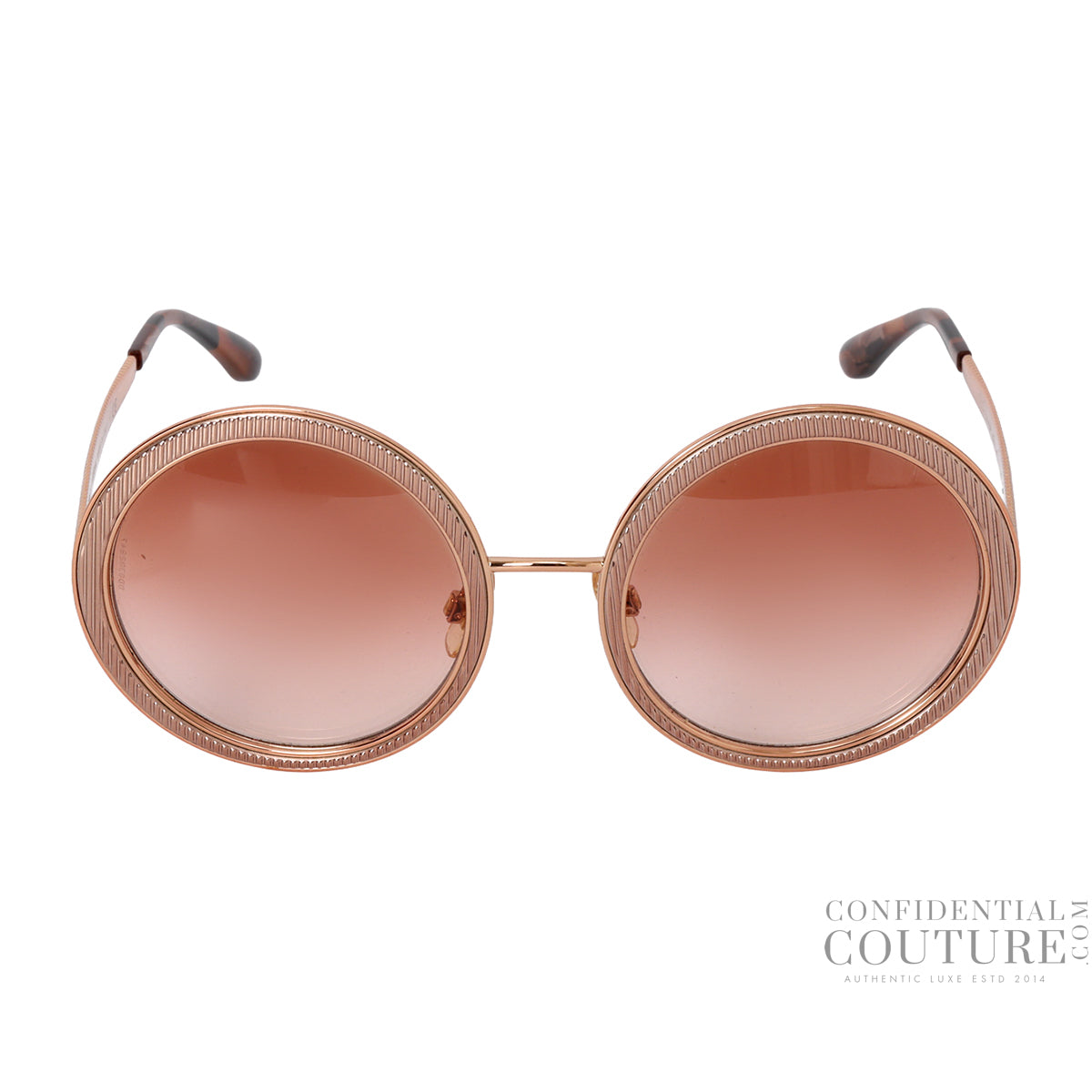 DG21179 Rose Gold Round Frame Sunglasses