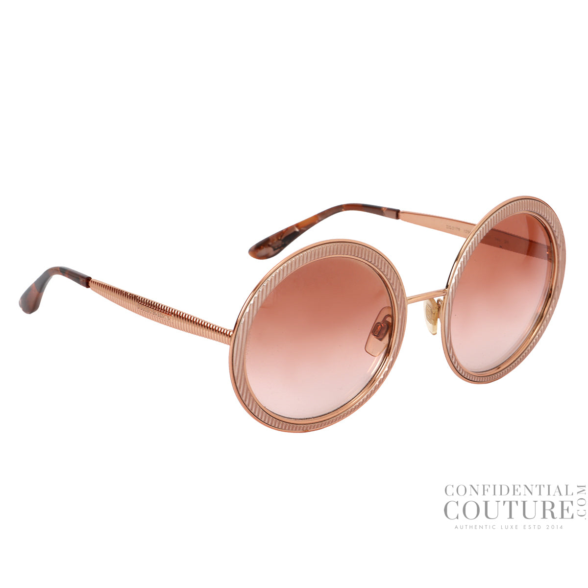 DG21179 Rose Gold Round Frame Sunglasses