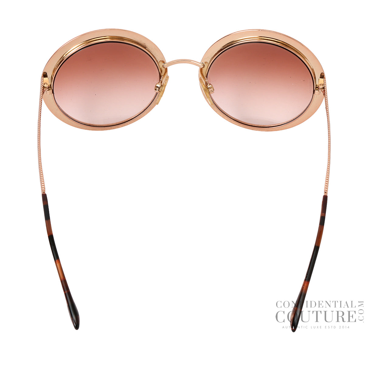DG21179 Rose Gold Round Frame Sunglasses