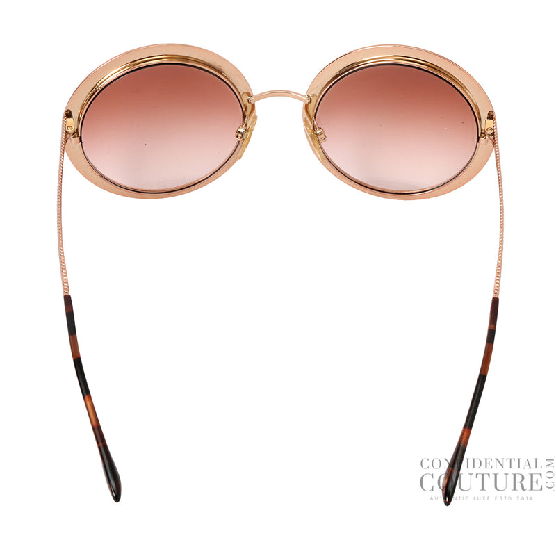 DG21179 Rose Gold Round Frame Sunglasses
