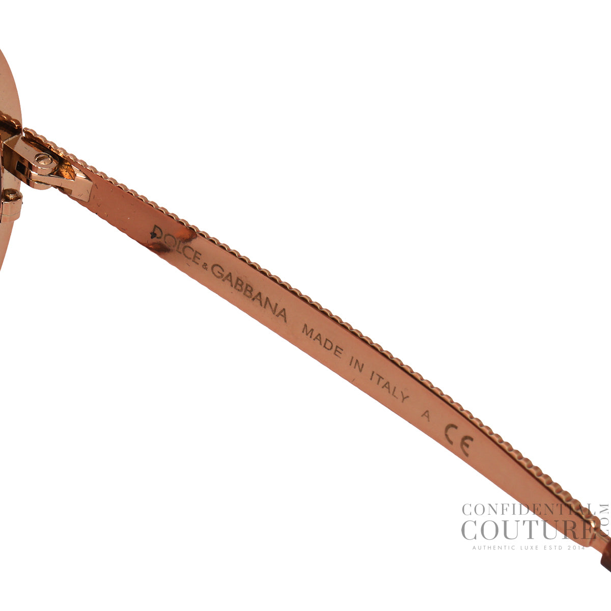 DG21179 Rose Gold Round Frame Sunglasses