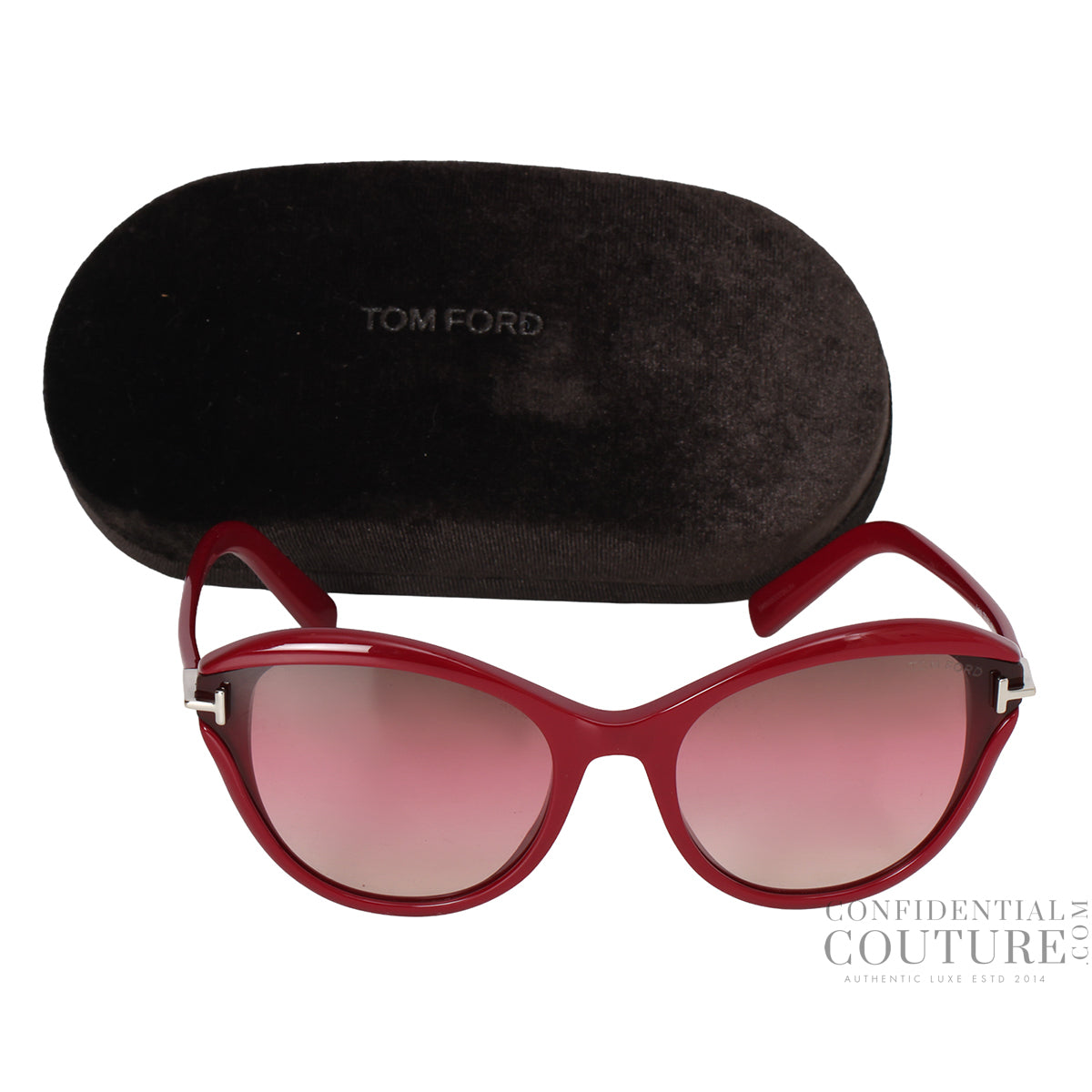Leigh Maroon Women Acetate Cat-Eye Sunglasses