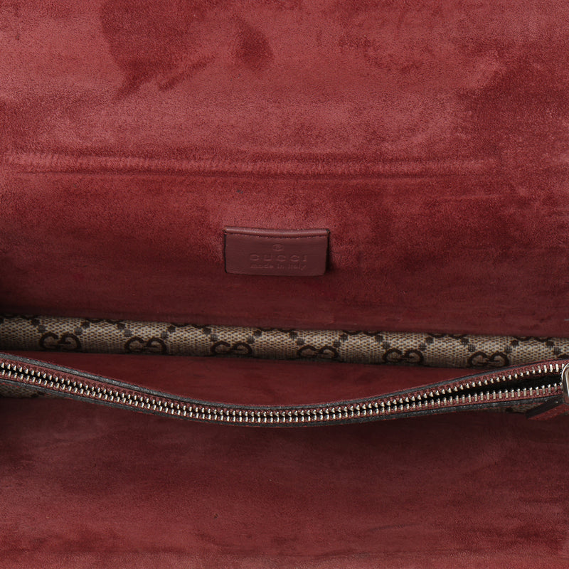 GG Supreme Maroon & Beige Blooms Medium Dionysus Shoulder Bag