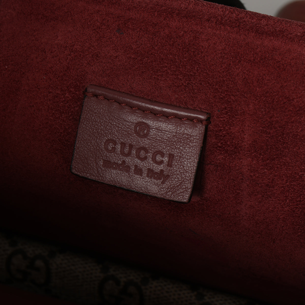 GG Supreme Maroon & Beige Blooms Medium Dionysus Shoulder Bag