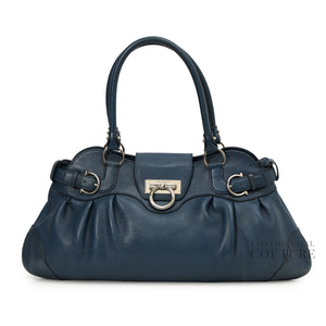 Blue Leather Marisa Shoulder Bag