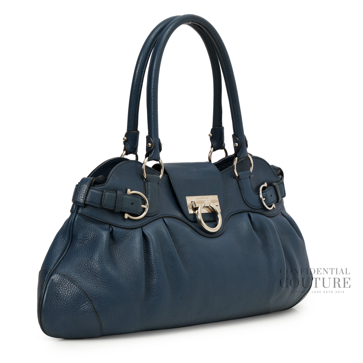 Blue Leather Marisa Shoulder Bag