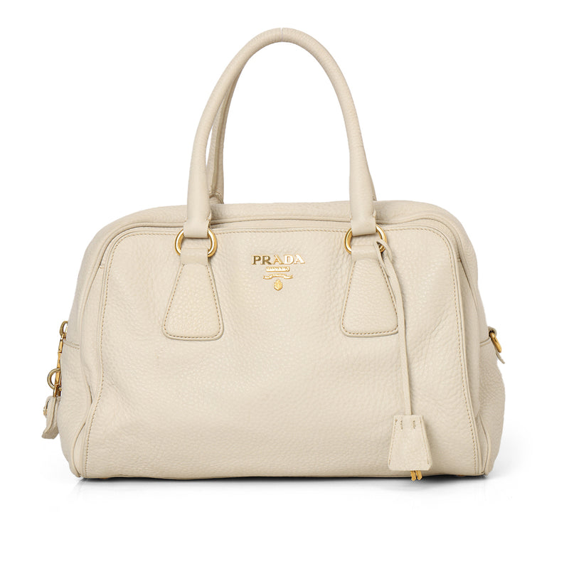 Prada Vitello Daino Talco leather Bauletto bag BL0804