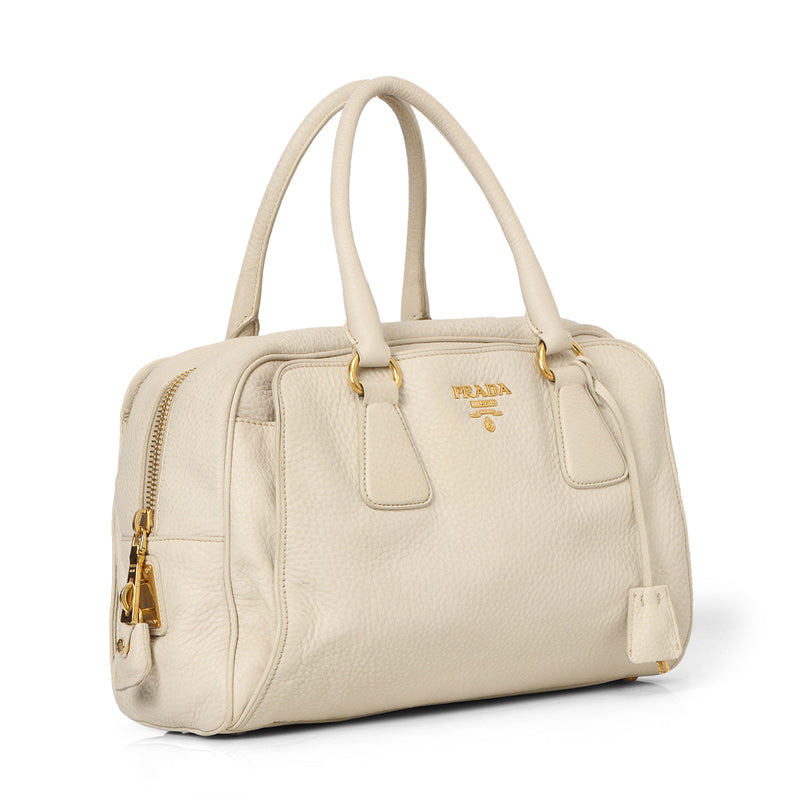 Prada vitello daino talco leather bauletto bag bl0804 price