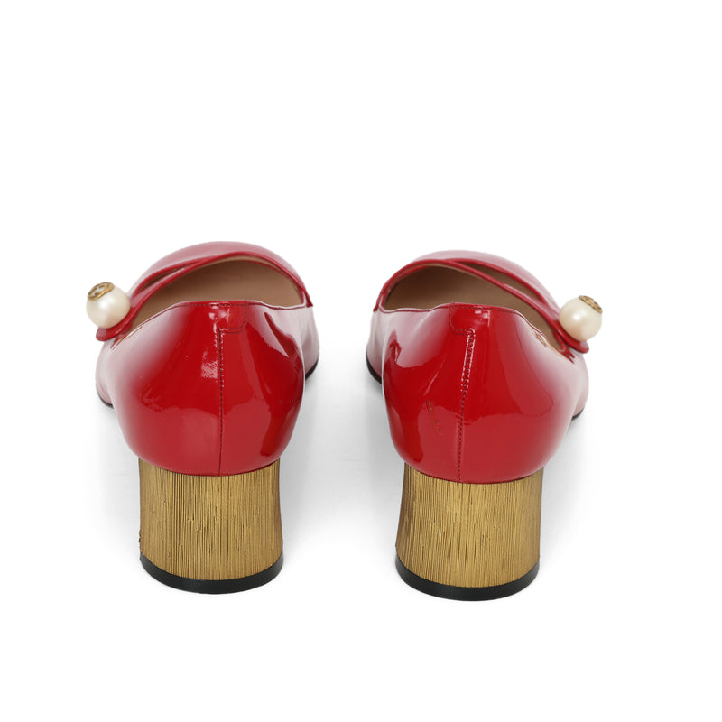 Pre-loved Gucci Red Arielle Mary Jane Pumps- 39.5