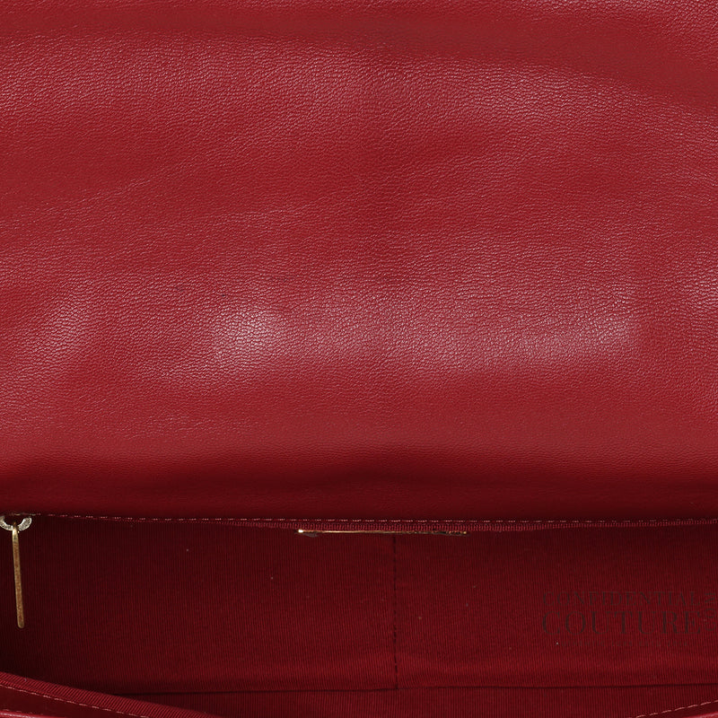 19 Red Shiny Lambskin, Gold & Silver Tone