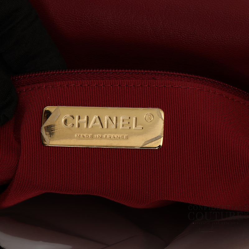 19 Red Shiny Lambskin, Gold & Silver Tone