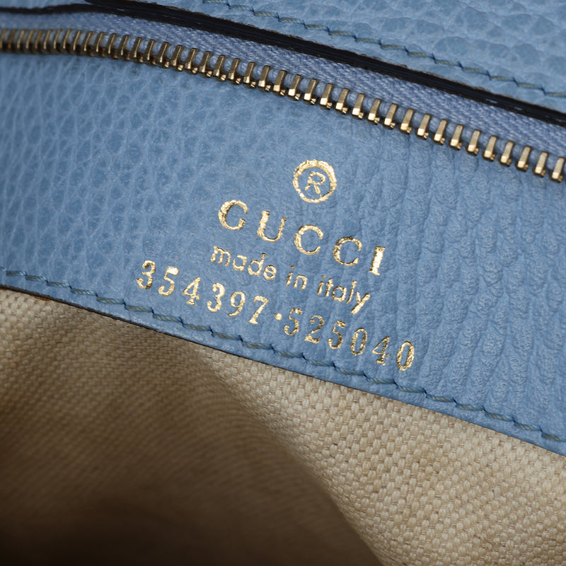 Women pre loved Gucci Nude Medium Swing Leather Tote