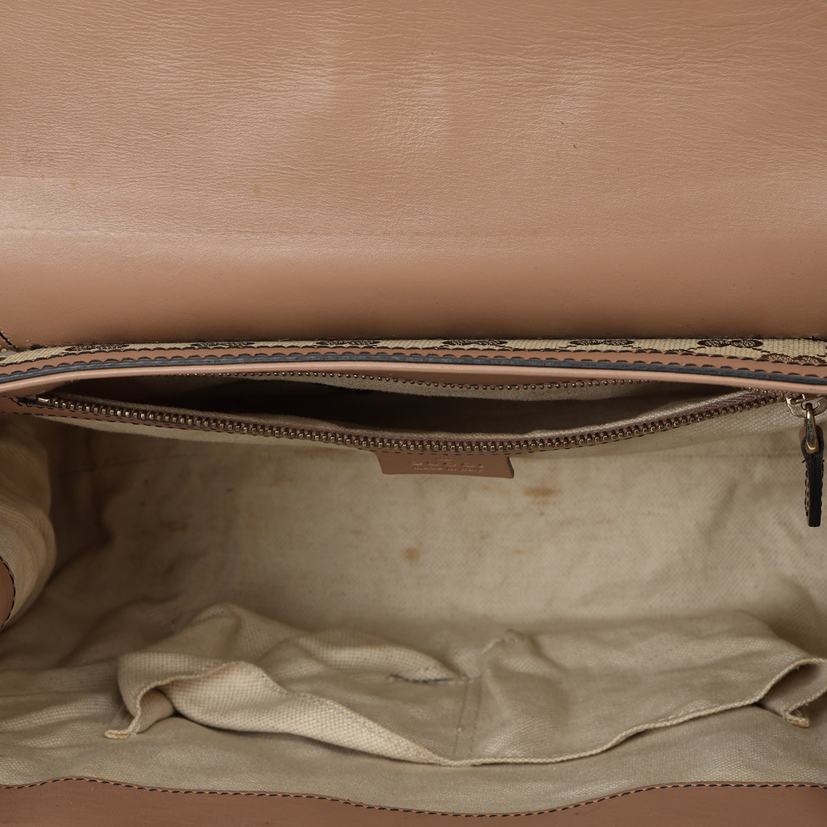 GG Beige/Nude Rose Canvas And Leather Large Emily Shoulder Bag