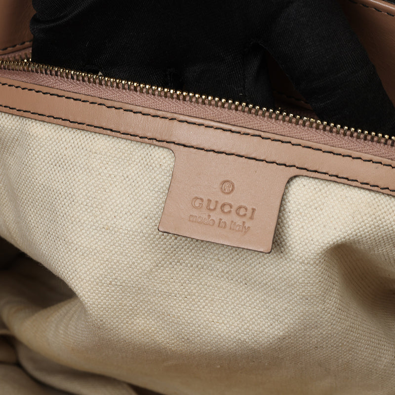 GG Beige/Nude Rose Canvas And Leather Large Emily Shoulder Bag