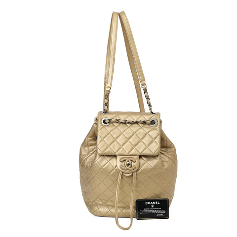 Vintage Small Duma Backpack Gold Metallic Lambskin