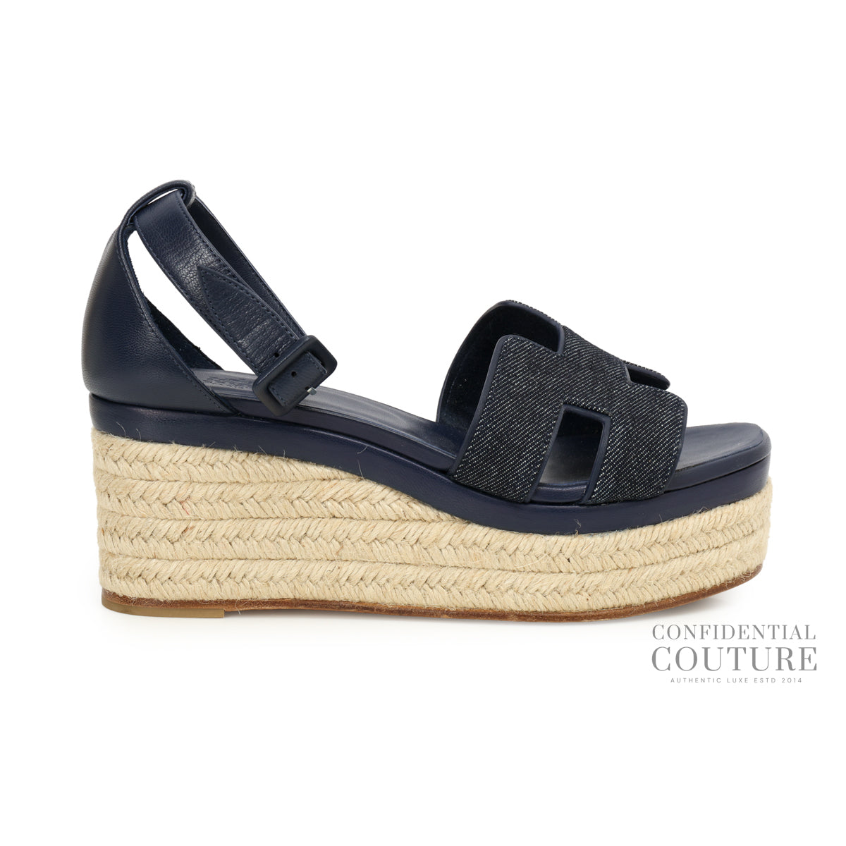 Authentic Pre-Loved — Elda Bleu Brut / Bleu Obscur Espadrilles | EU 39 — Front View