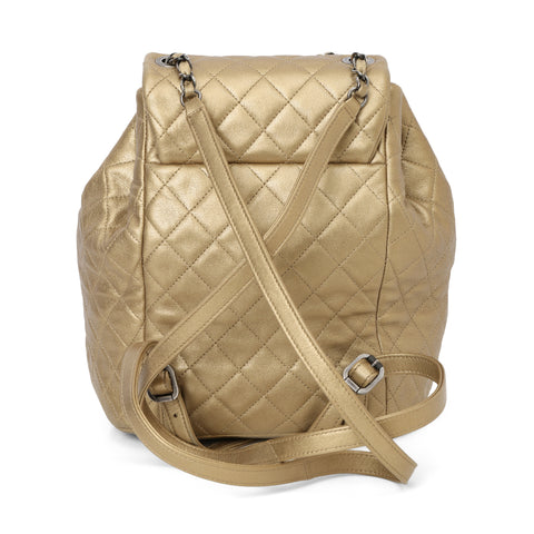 Vintage Small Duma Backpack Gold Metallic Lambskin